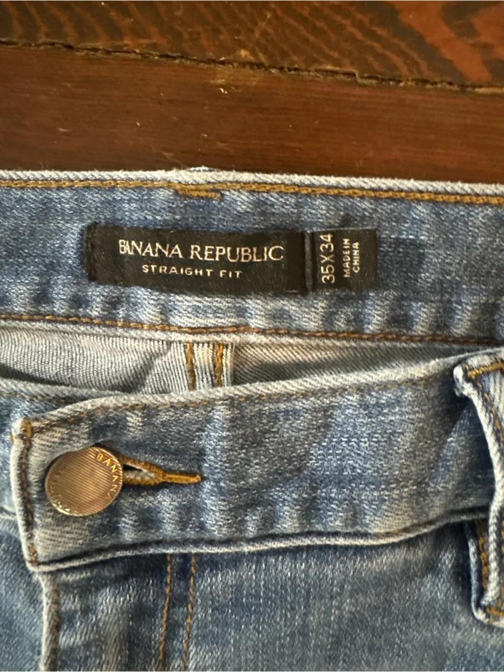 Banana republic blue mid wash straight leg jeans size 35x34